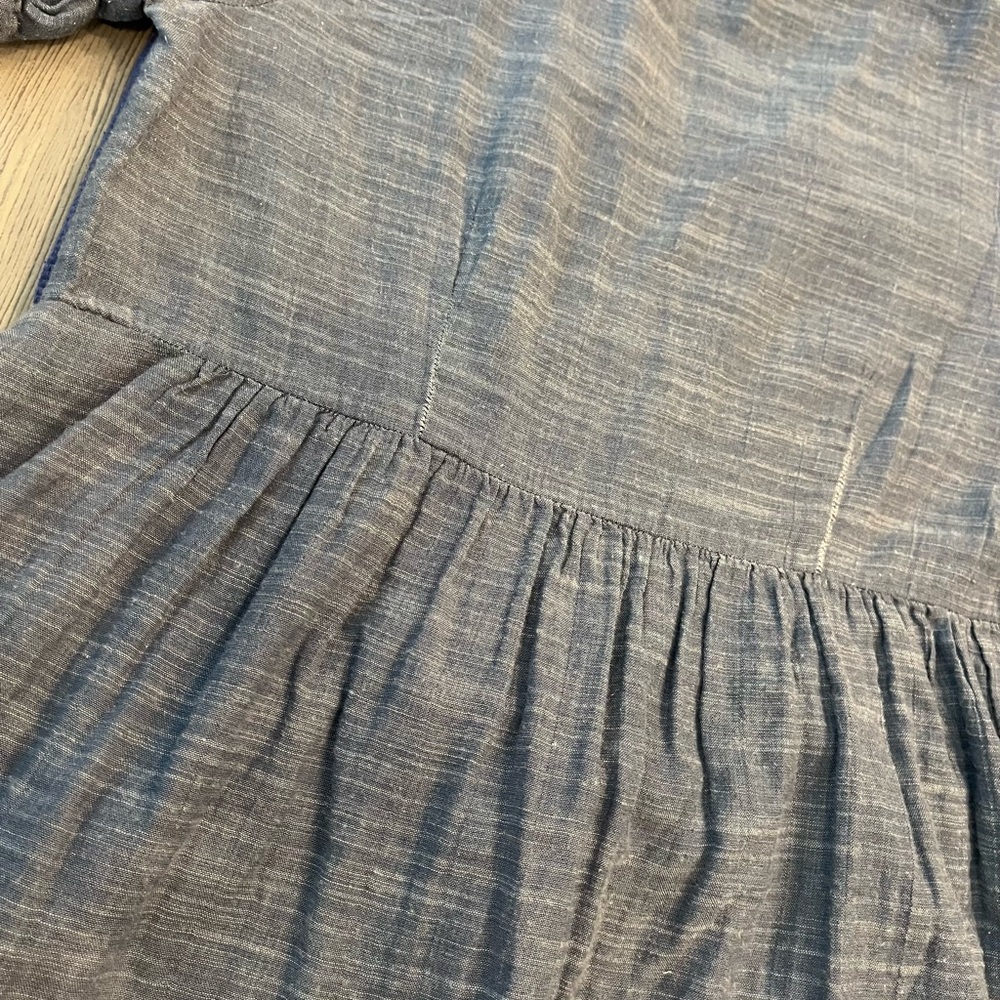 Uncle Frank for Anthropologie V-Neck Puff Sleeve Embroidered Baby Doll Dress - Picture 8 of 8